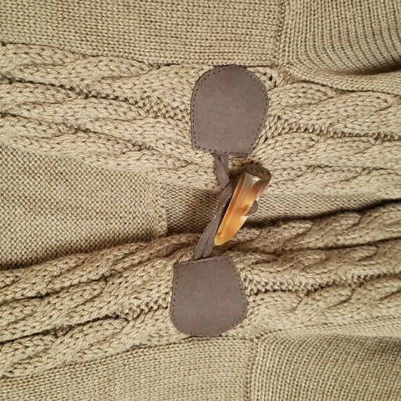 Soft surroundings chunky cardigan toggle closure, olive green, women size Small - Picture 4 of 9